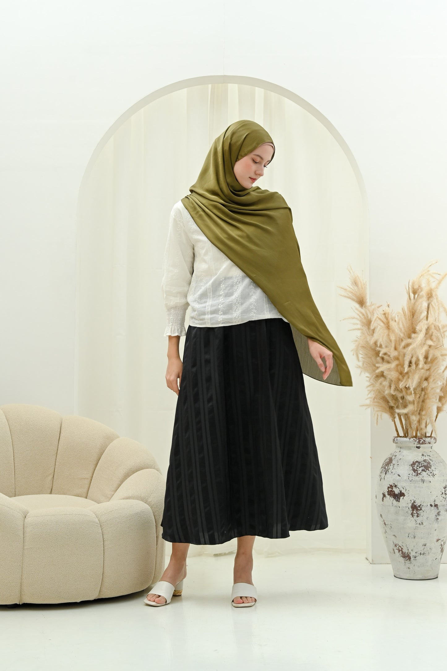 Hijab Cradenza - Couleur Olive Verte