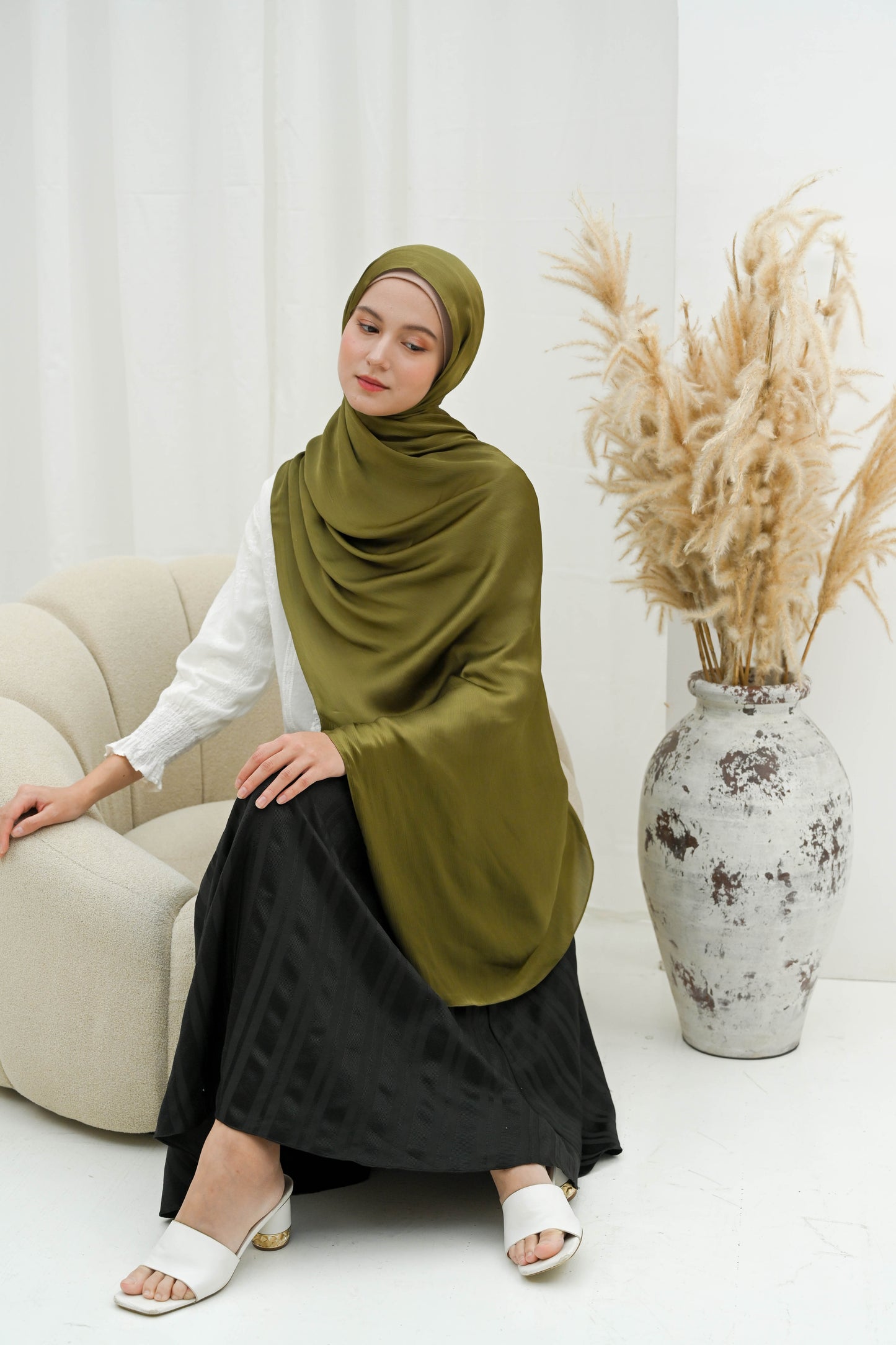 Hijab Cradenza - Couleur Olive Verte