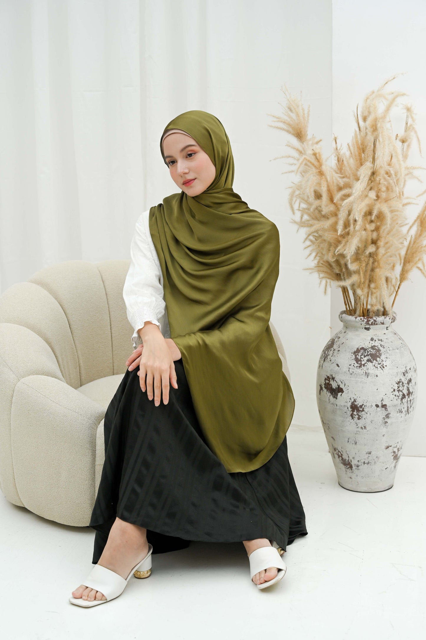 Hijab Cradenza - Couleur Olive Verte