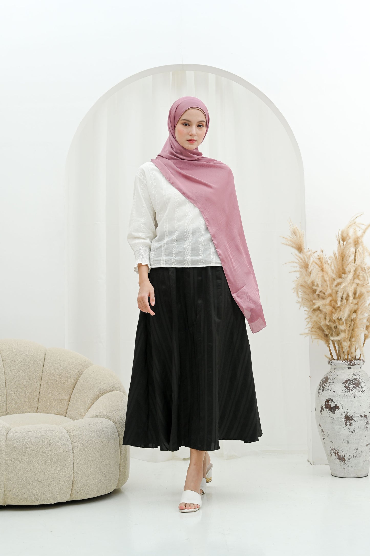 Hijab Cradenza - Couleur Mauve Rosé